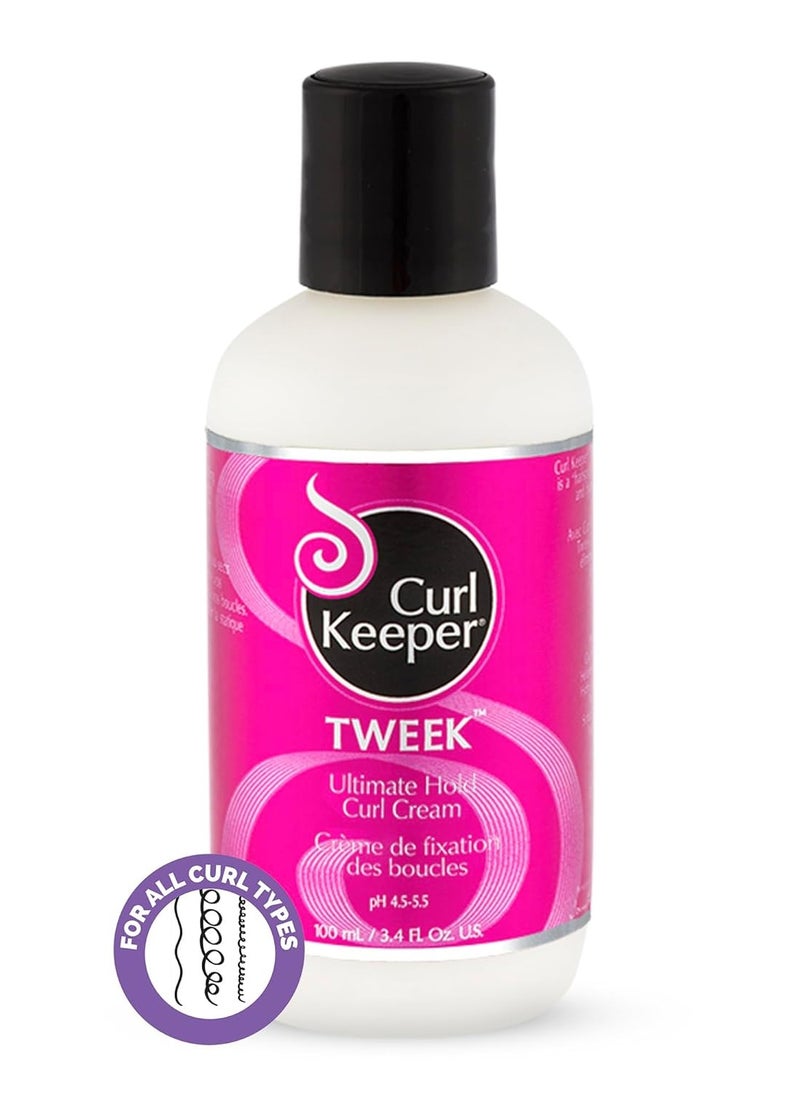 Curl Keeper Curl Keeper Ultimate Hold Curl Cream - Defining and Styling Cream for Curly, Wavy Hair - All Curl Types, Tweek (3.4 Fl Oz)  - Image 1