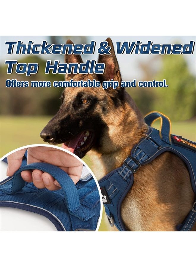 Rabbitgoo Tactical Dog Harness No Pull, Military Dog Vest Harness with Handle & Molle, Easy Control Service Dog Harness for Large Dogs Training Walking, Adjustable Reflective Pet Harness, Blue, XL - Image 4