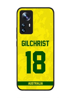 Rugged Black Edge Case for Xiaomi 12 Lite, Slim fit Soft Case Flexible Rubber Edges Thin Cover - Player Name - Adam Gilchrist, Jersey Number- 18
