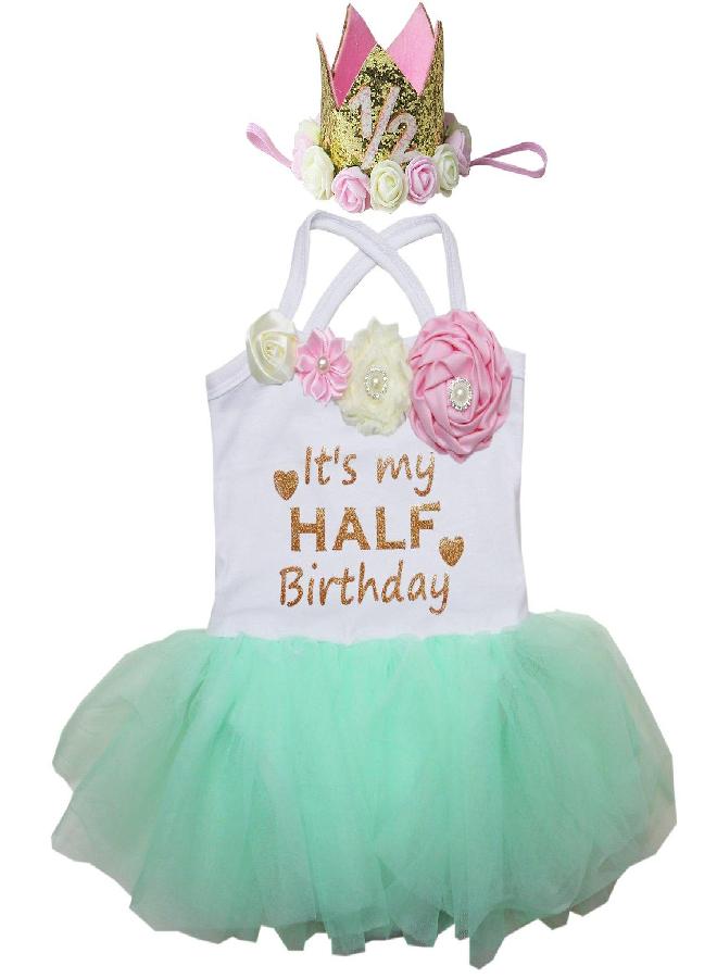 Kirei Sui Baby Half Birthday Tulle Tutu Bodysuit Tutu L Mint - Image 3