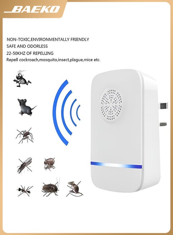 BAEKO Ultrasonic Pest Repeller, Powerful Mouse Repellent plug in Pest Control - Ideal for Mice, Rats, Mosquitoes, Cockroach, Moths, Ants - Image 1