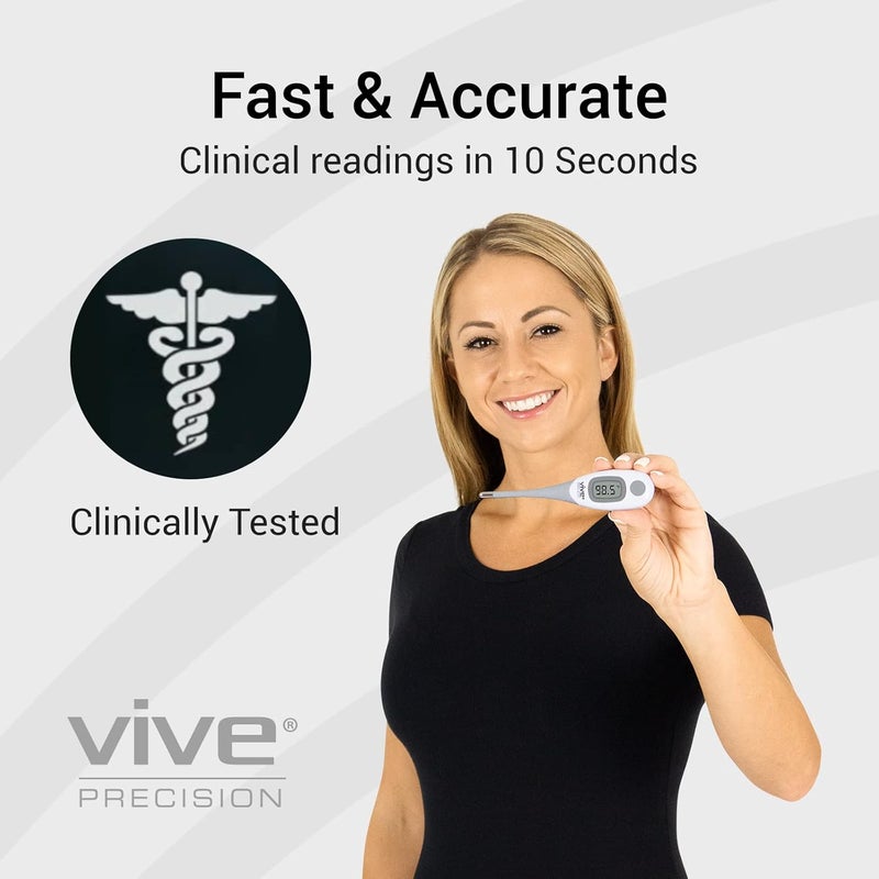 Vive PRECISION Smart Oral Thermometer - Approved Medical Grade Body Temperature Reader for Adults, Babies - Digital Fever Monitor with App for Home Use, Under The Tongue, Armpit & Rectal - Image 2