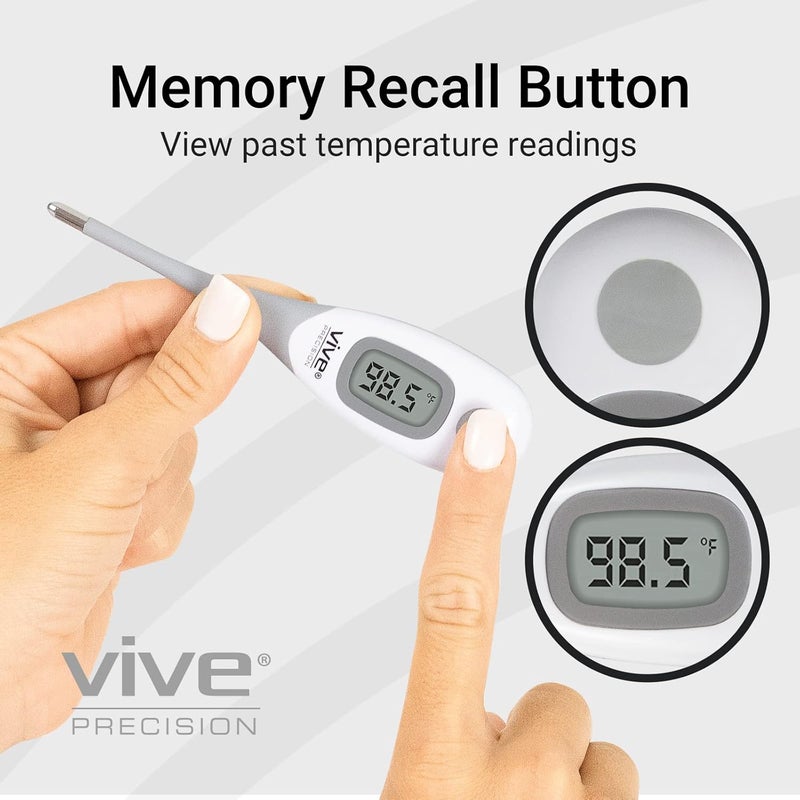 Vive PRECISION Smart Oral Thermometer - Approved Medical Grade Body Temperature Reader for Adults, Babies - Digital Fever Monitor with App for Home Use, Under The Tongue, Armpit & Rectal - Image 5