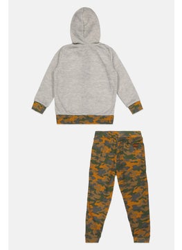 7 FOR ALL MANKIND Toddlers Boy 2 Pieces Camouflage Hoodie And Sweatpants, Grey Combo  - Image 2