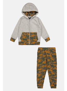 7 FOR ALL MANKIND Toddlers Boy 2 Pieces Camouflage Hoodie And Sweatpants, Grey Combo  - Image 1