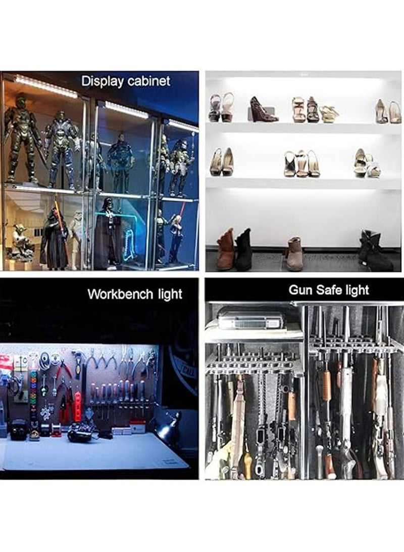 LED Light Strip Bars Kit - 4X 30cm Display Lighting for Detolf Case/Under Cabinet Shelf - Energy Saving - Low Profile Under Cupboard Strip Lighting (Cool White, 6000K) - UK Plug - Image 3