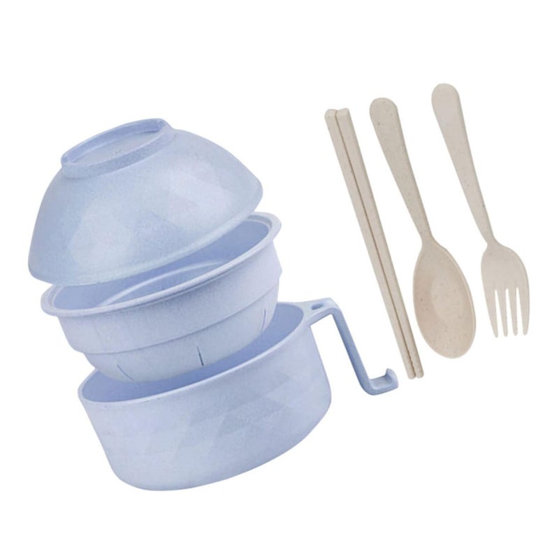 Microwave Ramen Noodle Bowl With Lid And Chopsticks Large Capacity Nordic Design - Image 2