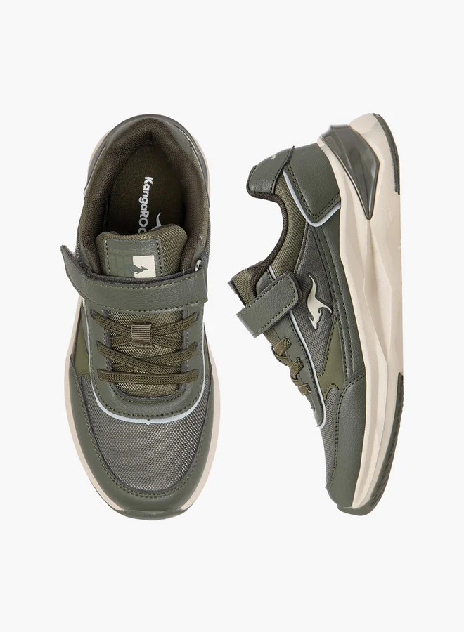 كانغاروس Boys' Panelled Sports Shoes with Hook and Loop Closure