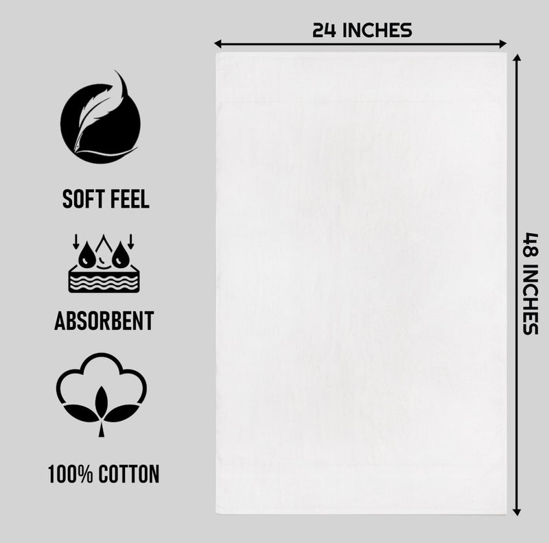 ZUPERIA White Bath Towels Bulk 12 Pack (24 x 48 Inches) - 100% Cotton Economy Light Weight Towels for Commercial Use - Quick Dry, Ultra-Soft, and Absorbent Bulk Towels - Image 3