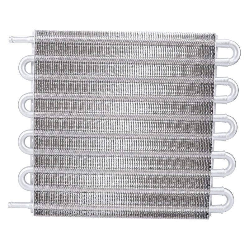 Transmission Oil Cooler 395 X 320 X 20mm Silver Aluminum Construction - Enhanced Performance Engine Oil Cooler for Most Vehicles With 5/16in ID Transmission Cooling Lines - Image 2