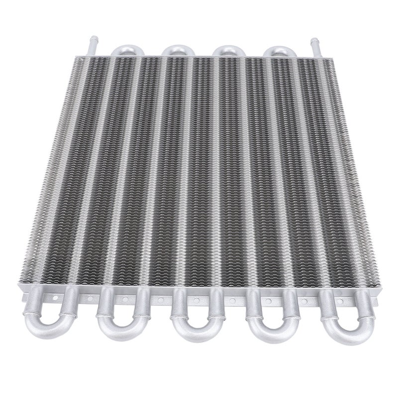 Transmission Oil Cooler 395 X 320 X 20mm Silver Aluminum Construction - Enhanced Performance Engine Oil Cooler for Most Vehicles With 5/16in ID Transmission Cooling Lines - Image 3