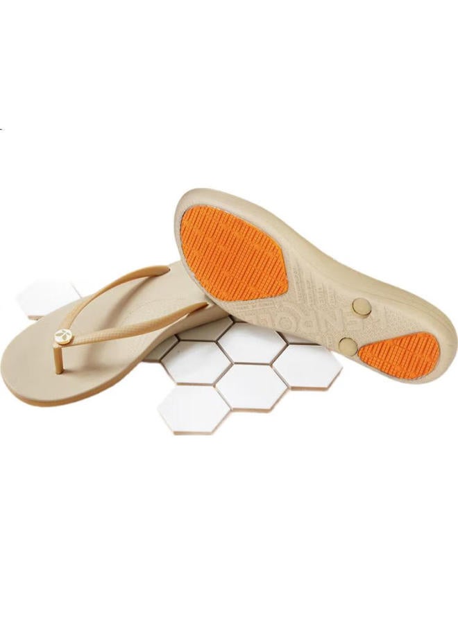 Kenroll Flip-Flops For Men And Women, Fashionable Lightweight Outdoor Indoor Soft-Soled Sandals, Sand Gold Color, Size 37/38 - Image 3