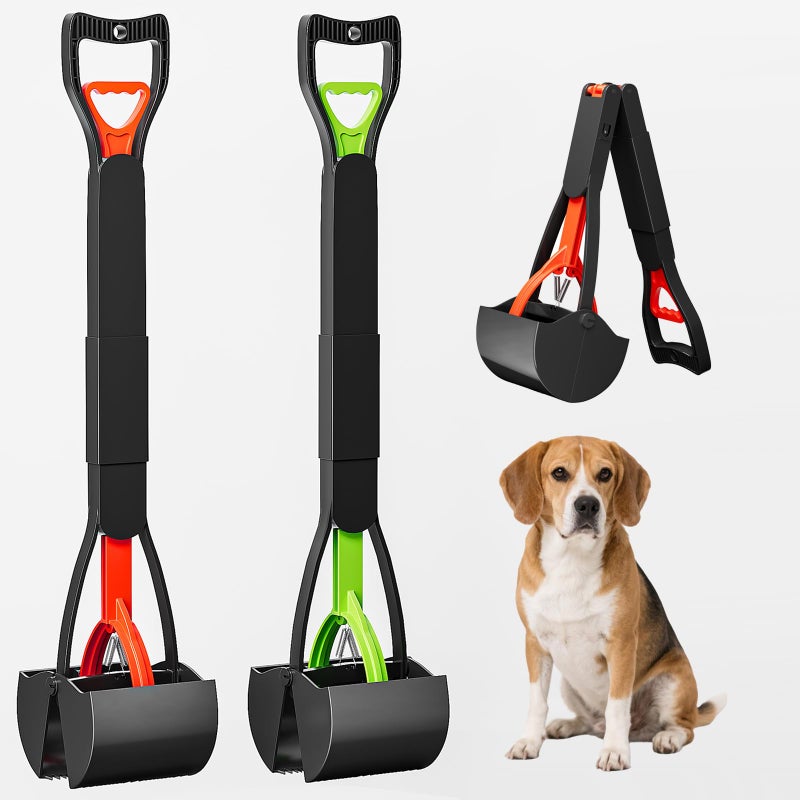 Sunbaba 2 Pack 32 Inch Foldable Dog Pooper Scooper,Dog Poop Pick Up Tool for Large&Small Dogs,Sturdy & Light Weight,Easy to Carry and Clean - Image 1