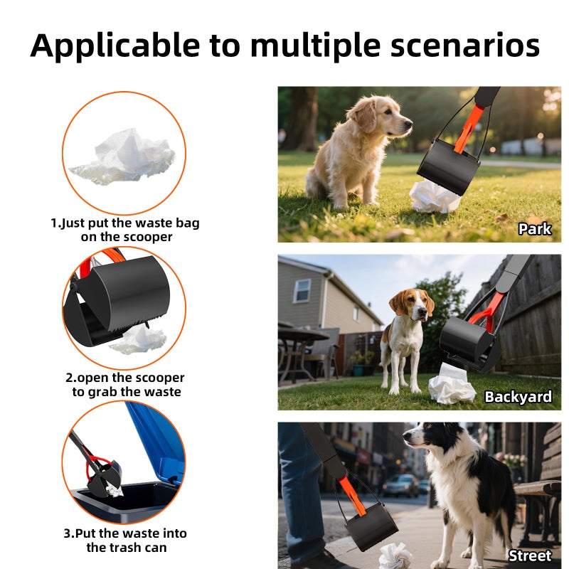 Sunbaba 2 Pack 32 Inch Foldable Dog Pooper Scooper,Dog Poop Pick Up Tool for Large&Small Dogs,Sturdy & Light Weight,Easy to Carry and Clean - Image 2