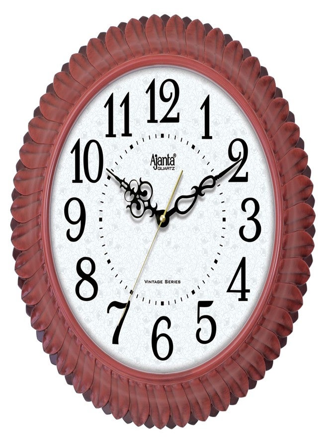 Orpat Ajanta Wall Clock for Home and Offices Silent Sweep Movement 14 Inches Wall Clock (Brown_36 x 36 x 4 cm)