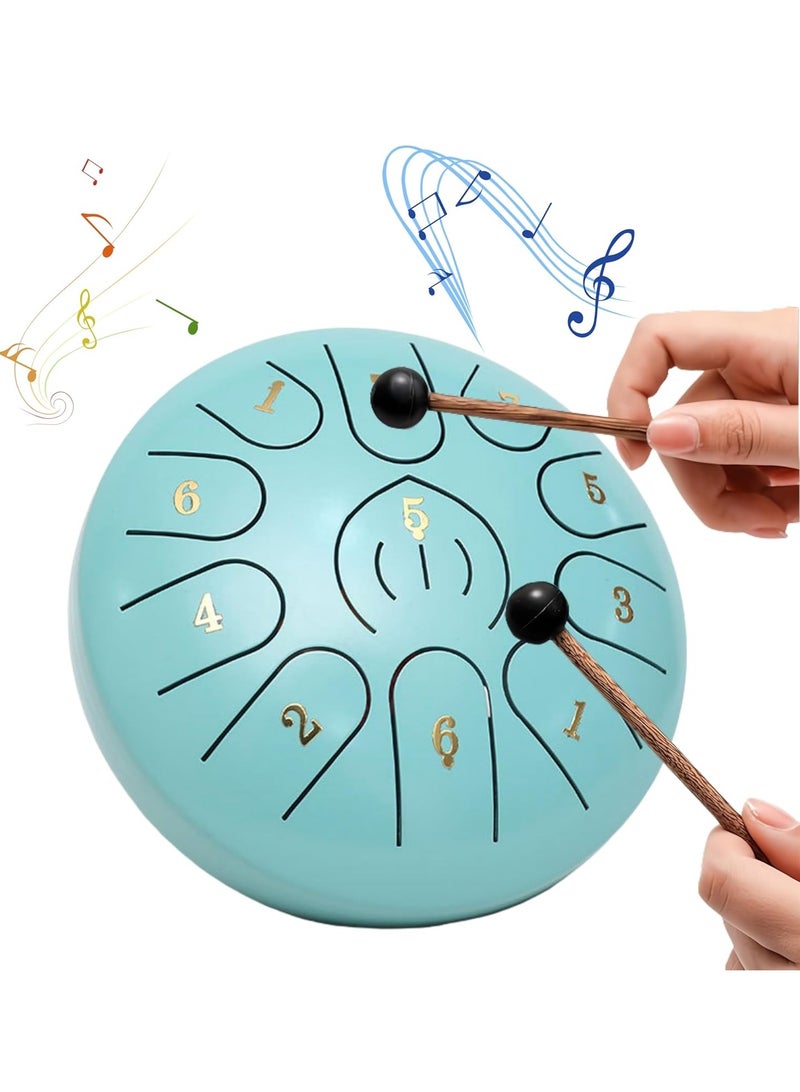 Generic 6 inch 11 Notes Steel Tongue Drum , Sound Healing Instruments for Musical Education Entertainment Yoga Chakra Gifts, Nature Musical Box  - Image 1