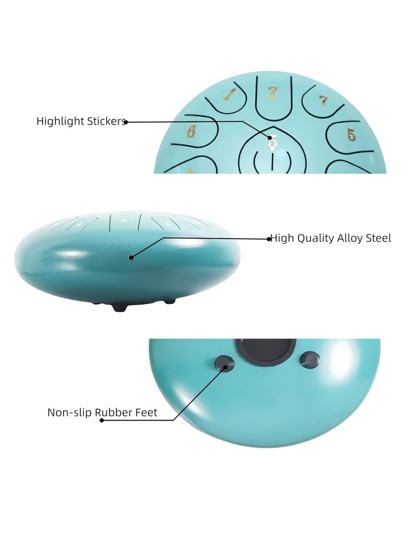 Generic 6 inch 11 Notes Steel Tongue Drum , Sound Healing Instruments for Musical Education Entertainment Yoga Chakra Gifts, Nature Musical Box  - Image 2