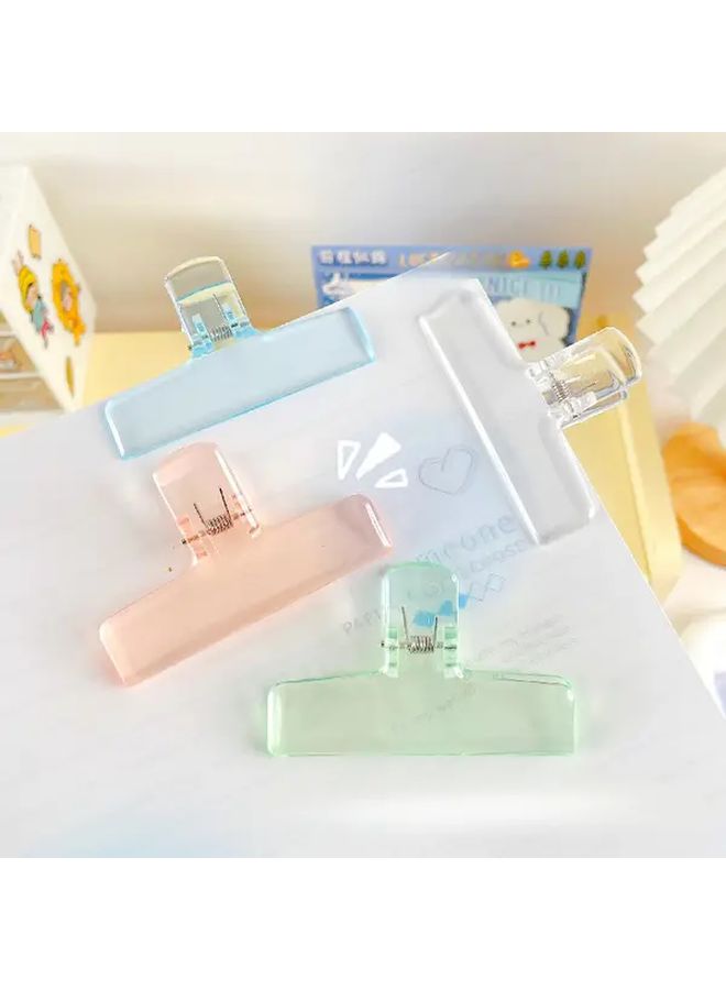 8 Pcs Colorful Transparent Plastic Clips With Metal Rings For Document Organization - Image 4