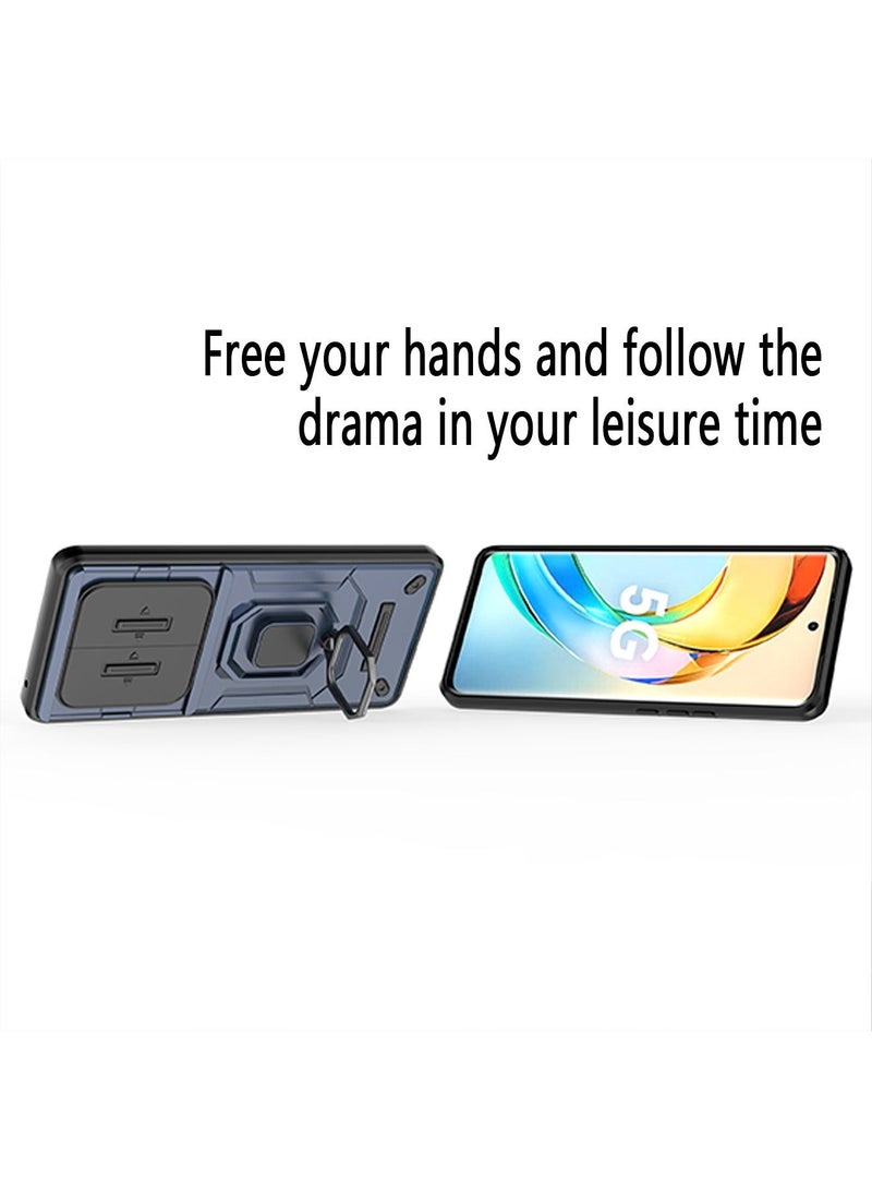إكس ليفيل هونور x9b / x50 5G حالة الهاتف المحمول ، مع دعم الحلقي ، وحماية الظهر ، مختلطة الثقيلة المدرعة طبقة مزدوجة المضادة للصدمات ، وكشط الغطاء الخلفي حماية مريحة لمس الهاتف المحمول التبعي - Image 4