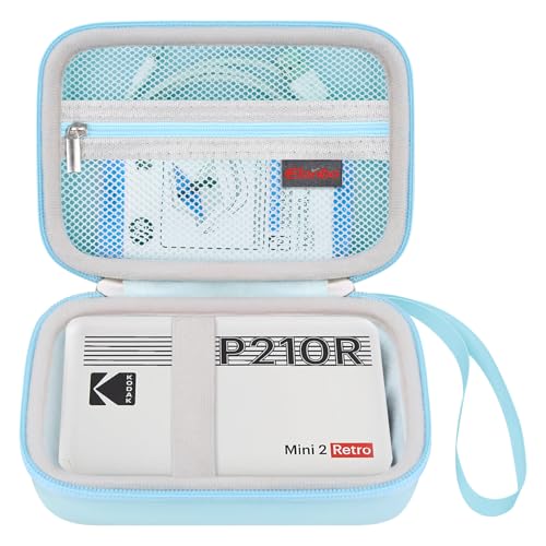Elonbo Carrying Case for KODAK Mini 2 Retro 4PASS Portable Photo Printer, Mini Color Instant Print Digital Camera Hard Travel Bag, Picture Printer Storage Holder, Pocket Fits Film Cartridge, Blue - Image 1