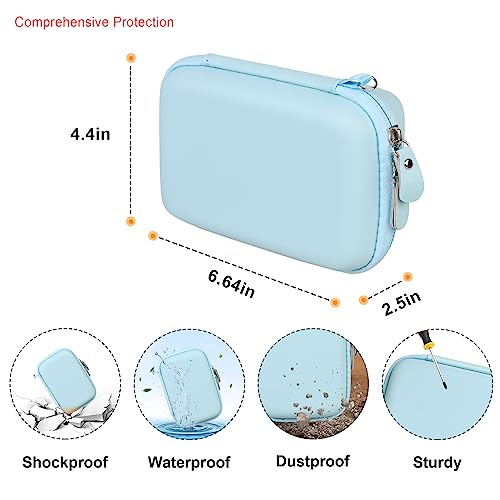 Elonbo Carrying Case for KODAK Mini 2 Retro 4PASS Portable Photo Printer, Mini Color Instant Print Digital Camera Hard Travel Bag, Picture Printer Storage Holder, Pocket Fits Film Cartridge, Blue - Image 3