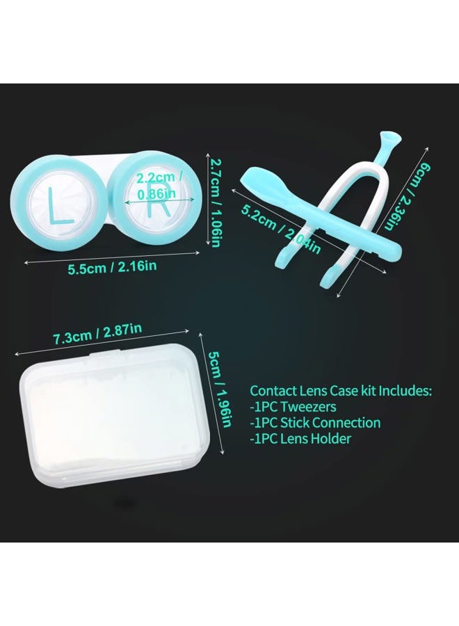 ofone Contact Lens Remover Tool, Contact Lens Applicator with Lenses Case Tweezers Soft Silicone Scoop Portable Contacts Storage Container Kit for Soft Lenses (Blue) - Image 4