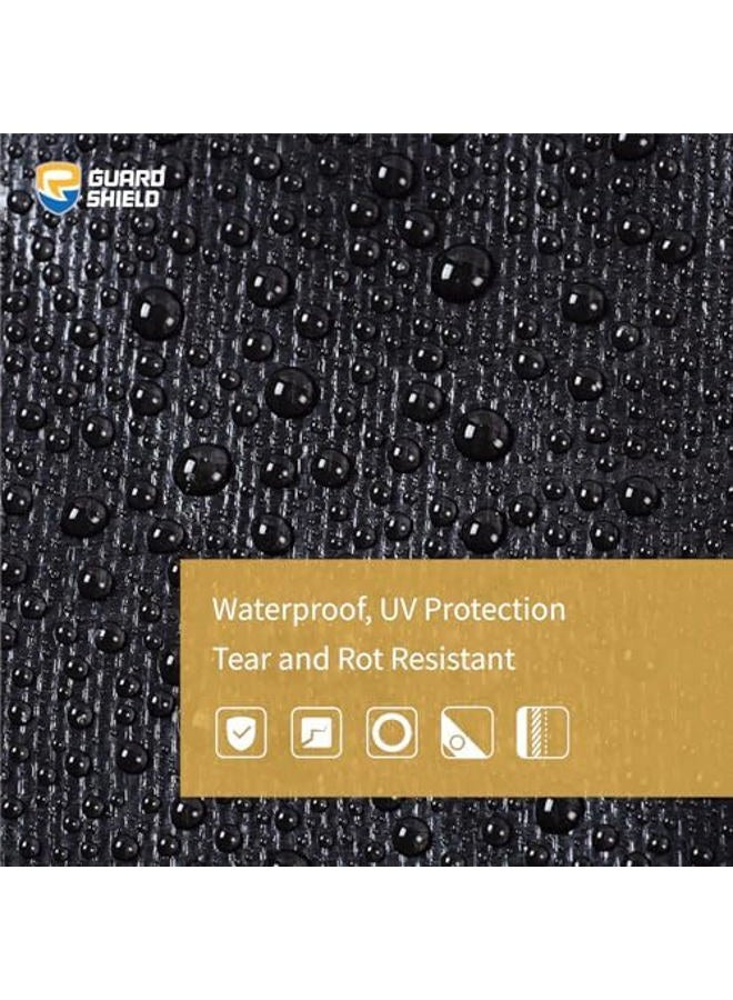 GUARD SHIELD Tarps Heavy Duty Waterproof 10x20 Feet Black Poly Tarp Cover Outdoor Thick UV Resistant Tarpaulin with Grommets 10mil - Image 3