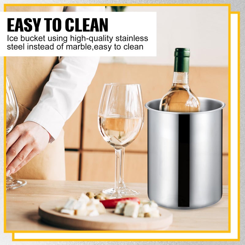Domensi 6 Pcs Wine Chiller Bucket 750 ML Champagne Bucket Stainless Steel Wine Chillers for Bottles Keeps Cold for Hours Wine Bottle Cooler Insulated Champagne Beer Ice Bucket - Image 3