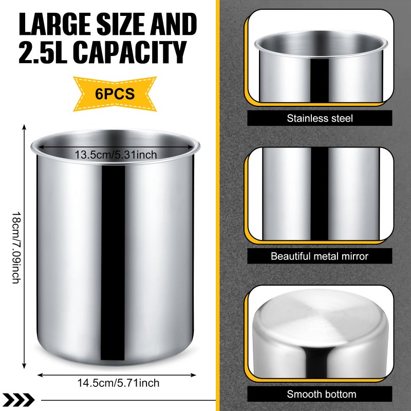 Domensi 6 Pcs Wine Chiller Bucket 750 ML Champagne Bucket Stainless Steel Wine Chillers for Bottles Keeps Cold for Hours Wine Bottle Cooler Insulated Champagne Beer Ice Bucket - Image 2