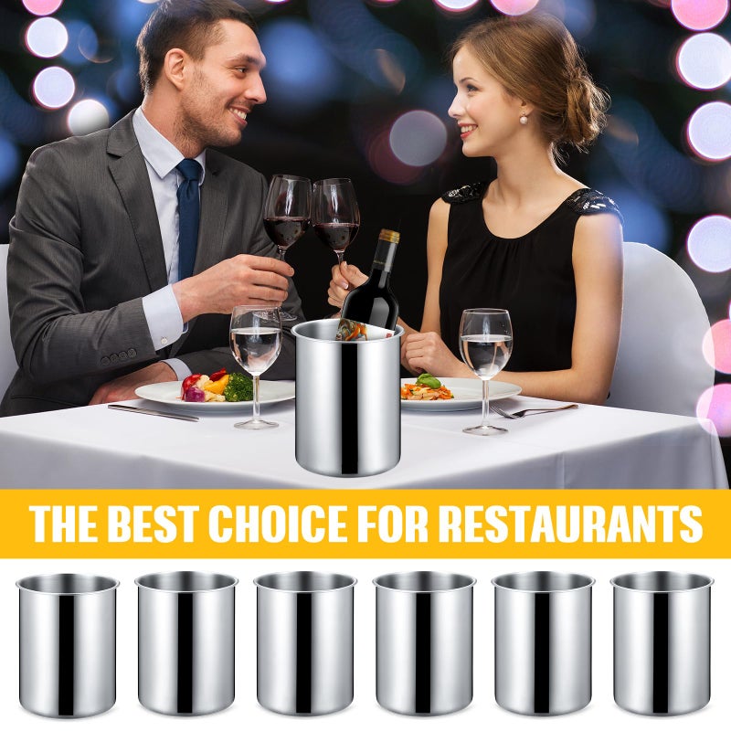 Domensi 6 Pcs Wine Chiller Bucket 750 ML Champagne Bucket Stainless Steel Wine Chillers for Bottles Keeps Cold for Hours Wine Bottle Cooler Insulated Champagne Beer Ice Bucket - Image 5