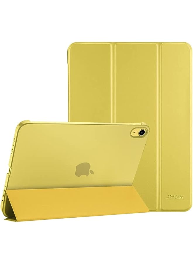 Procases for iPad 10th Generation Case 2022 iPad 10.9 Inch Case, iPad 10 Case Slim Stand Hard Shell Back Protective Smart Cover for 10.9” iPad 10th Gen 2022 Release A2696 A2757 A2777 -Yellow - Image 1