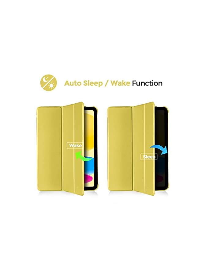 Procases for iPad 10th Generation Case 2022 iPad 10.9 Inch Case, iPad 10 Case Slim Stand Hard Shell Back Protective Smart Cover for 10.9” iPad 10th Gen 2022 Release A2696 A2757 A2777 -Yellow - Image 4