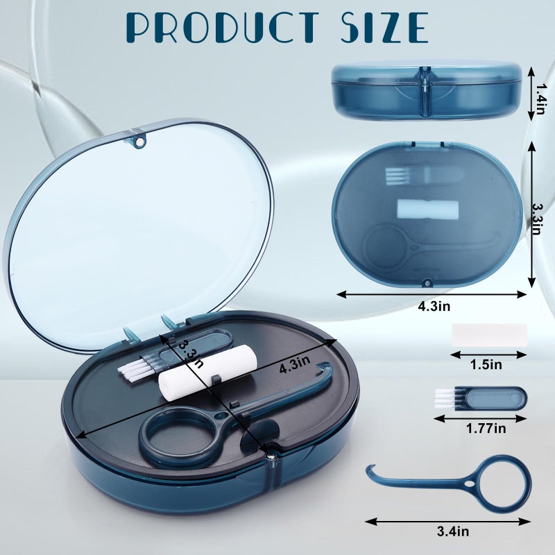 LONGMON New Double-layer Retainer Storage Case with Belt Chewing,Removal Tool,Cleaning Brush,Built in Mirror Orthodontic Retainer Case - Image 3