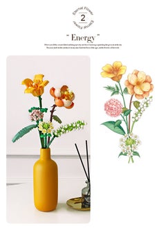NIBEMINENT 456pcs Mini Bricks Flower Bouquet Building Sets, Artificial Flowers, DIY Unique Home Decoration, Botanical Collection For Girl  - Image 2