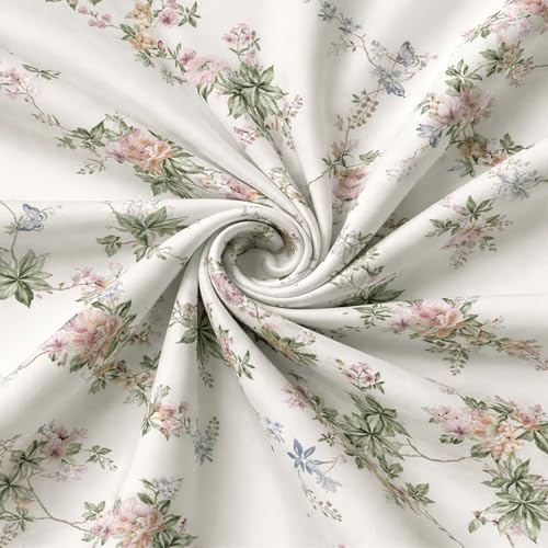 MORADO® Glace Cotton Single Bed Quilt Cover/Duvet Cover/Rajai Cover/Blanket Cover with Zipper (60x90 Inches, Grey Peach Flower) - Image 4
