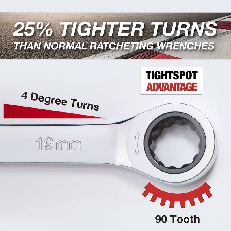 Jaeger 19 mm TIGHTSPOT Ratchet Wrench with Precision Movement and Hardened, Polished Steel for Projects with Metric Tight Spaces - Image 4