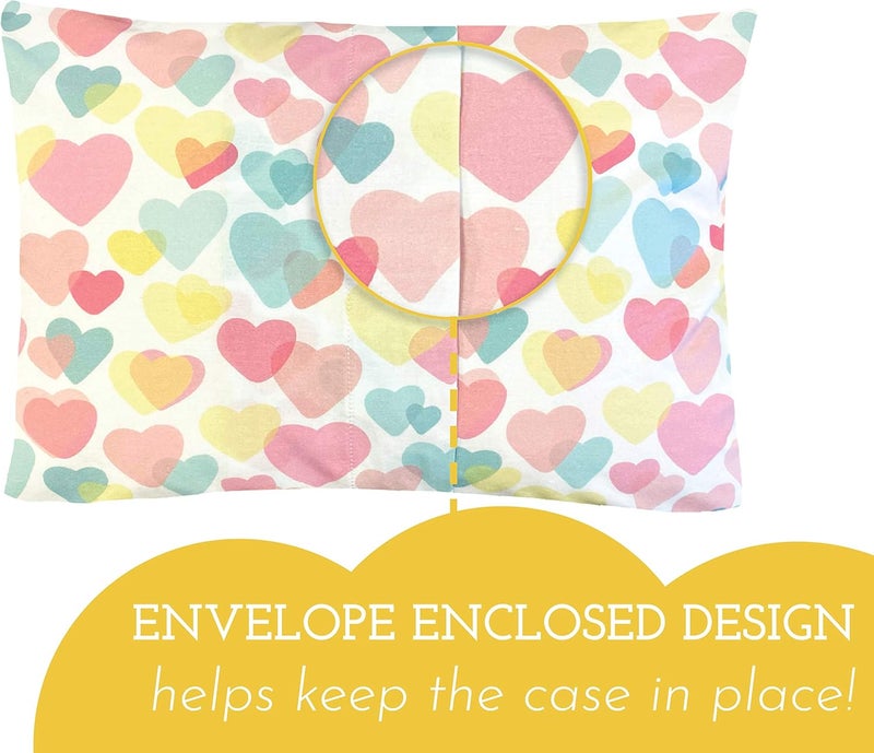 Little Sleepy Head Toddler Pillowcase - Hearts Design - Image 2