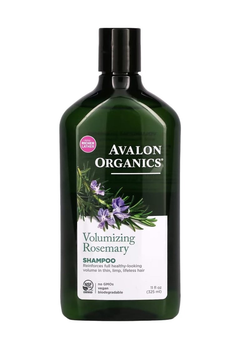 أفالون أورجانيكس شامبو تكثيف الشعر بإكليل الجبل 11 أونصة سائلة (325 مل) - Image 1