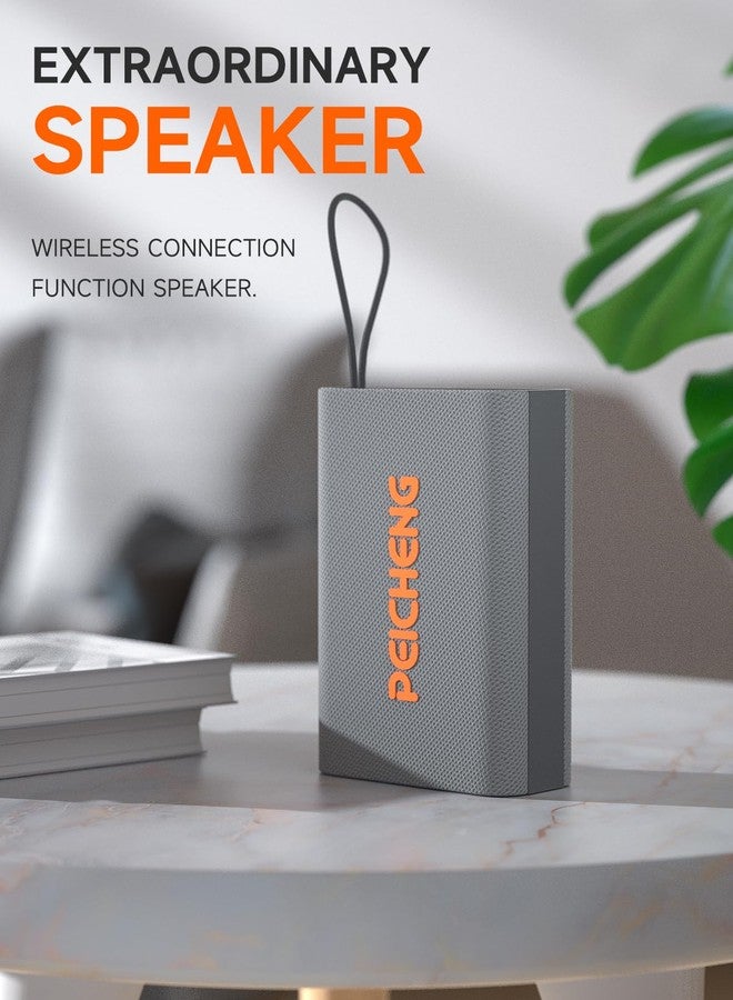 PEICHENG Speaker, Portable Wireless Bluetooth Speakers, Waterproof Loud Stereo Sound with RGB Lights TWS Paire Long Playtime for Home/Party/Outdoor, Electronic Gadgets (1PCS, Gray) - Image 2