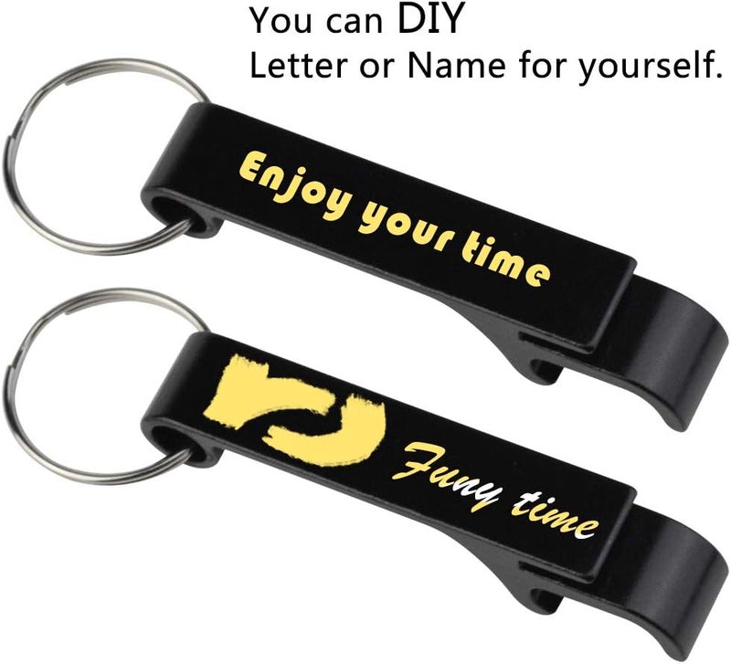cnomg 16 pcs Metal Bottle Opener, Split Key Ring Chain Keychain Bulk Aluminum Pocket Claw Bar Soda Beverage Beer Bottle Opener (black) - Image 4