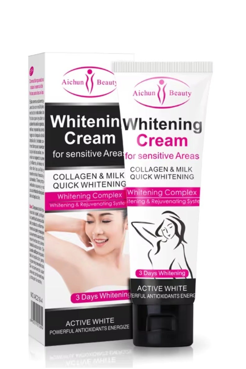 Aichun beauty 50ml Whitening Cream For Sensitive Areas Collagen and Milk Complex for Sensitive Skin Brightening Quick Whitening Cream Moisturizing Skin Brightening Cream Body and Face Cream - Image 1