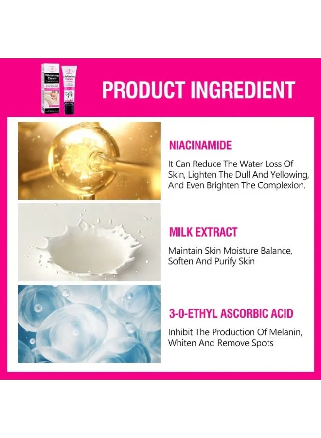 Aichun beauty 50ml Whitening Cream For Sensitive Areas Collagen and Milk Complex for Sensitive Skin Brightening Quick Whitening Cream Moisturizing Skin Brightening Cream Body and Face Cream - Image 3