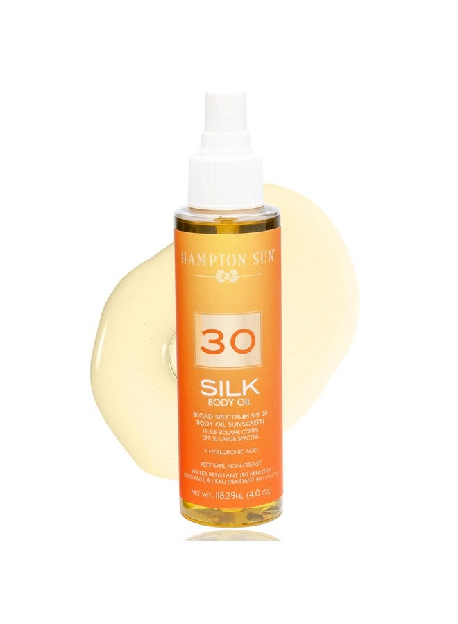 Hampton Sun Hampton Sun Spf 30 Silk Body Oil 4.0 Oz. Hyaluronic Acid Infused Dry Oil Firms + Hydrates Skin Promotes Elasticity + Suppleness Luxury Sun Tanning Oil - Image 1