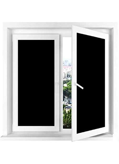 S-Sia Vendors-Good Purchase Good Care SSia VendorsGood Purchase Good Care Privacy Window Tint for Home Solar Film Heat Control Window Film Black Office Privacy Glass Window Sticker Smooth Glass self Adhesive Film_Blackout 20X38 inches 