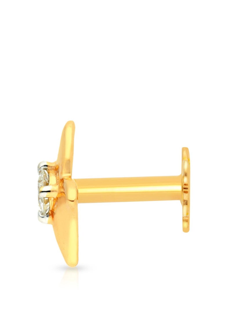 Malabar Gold and Diamonds 18 Carat 750 Purity Yellow Diamond Nosepin MNGNNP0298YVS-G for Women  - Image 3