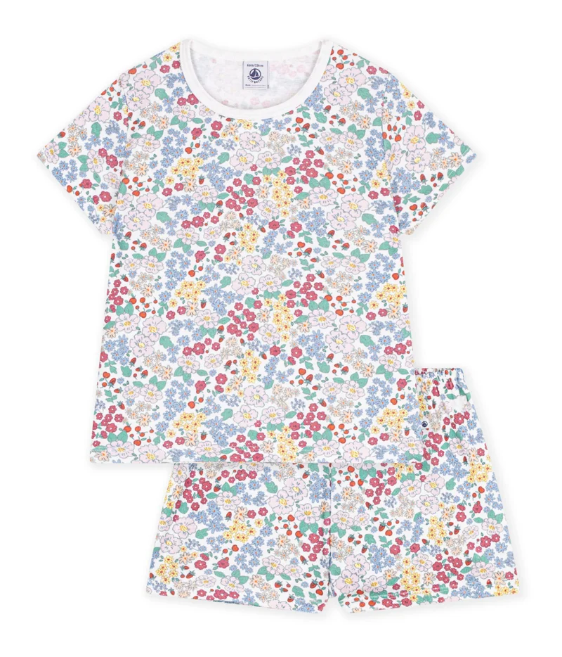 بيتي باتو Children's Short Flower-Pattern Cotton Pyjamas