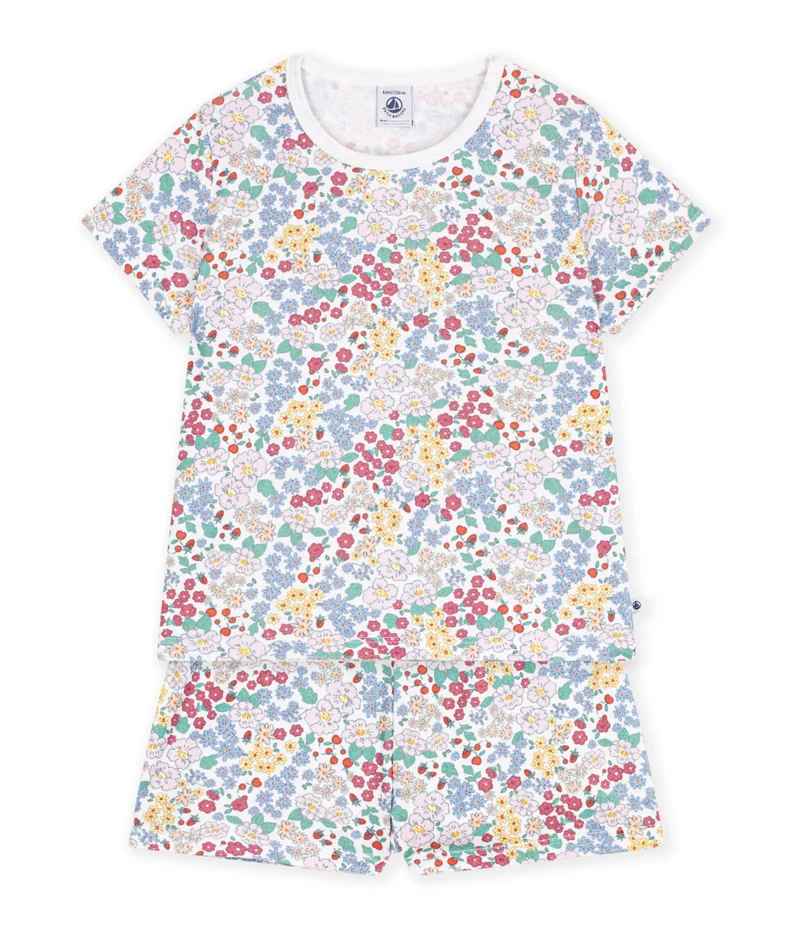 بيتي باتو Children's Short Flower-Pattern Cotton Pyjamas