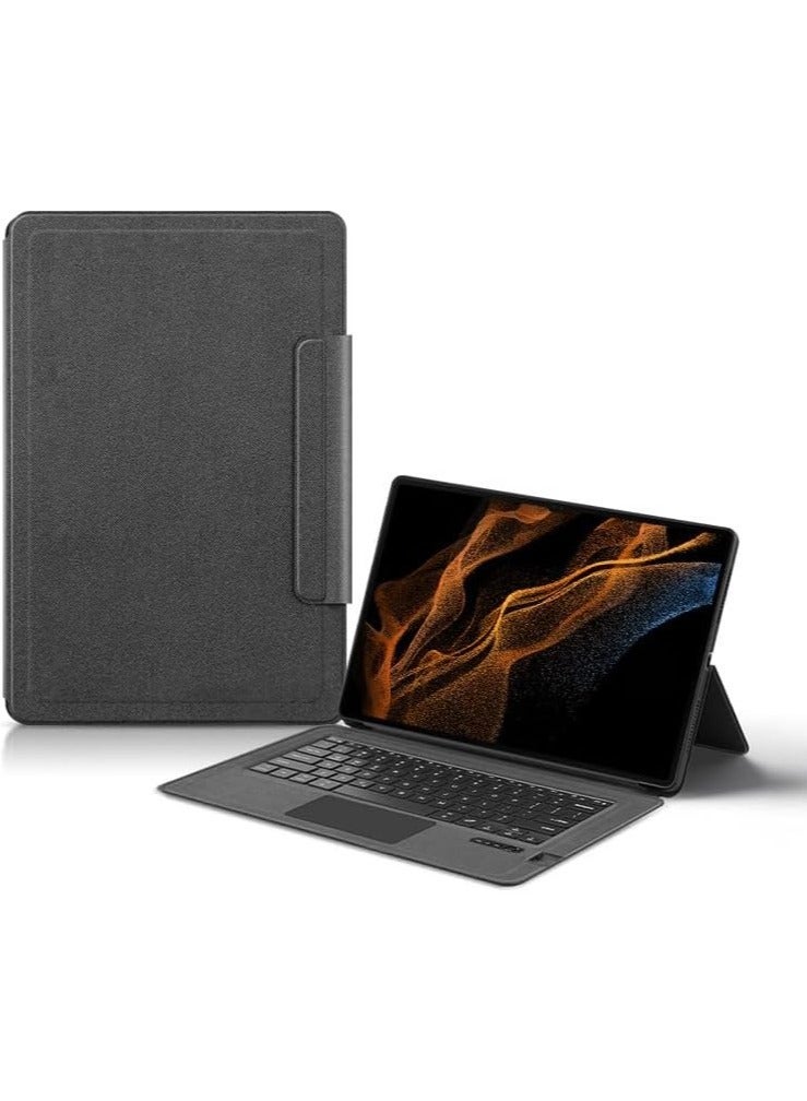 Keyboard Compatible with Samsung Galaxy Tab S8 Ultra 14.6 inch 2022 Touch Shaft Bluetooth Leather Case for Tablet - Image 1