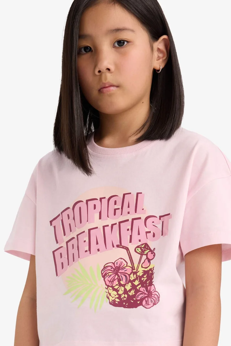 Defacto Girl Boxy Fit Crew Neck Short Sleeve T-Shirt