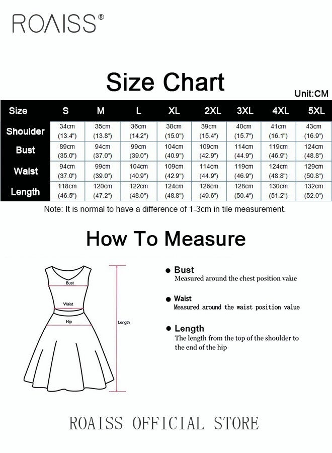 roaiss Ladies Comfortable High-Waist Dress for Daily Commute  Sleeveless Cotton A-Line Crew Neck Dress with Simple Design and Soothing Solid Color Featuring Waist Design for Ladies Elegant Temperament Casual Outfit  - Image 3